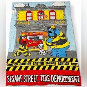 Sesame Street Toddler Comforter Blanket Elmo Cookie Monster fire department